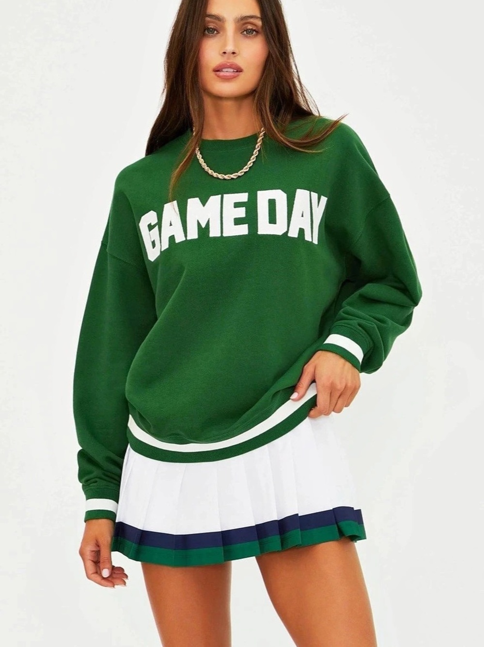 Gameday Graphic Sweatshirt in Green & White NWOT - size medium